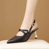 Herminia Women's Pointed Toe Leather Pumps